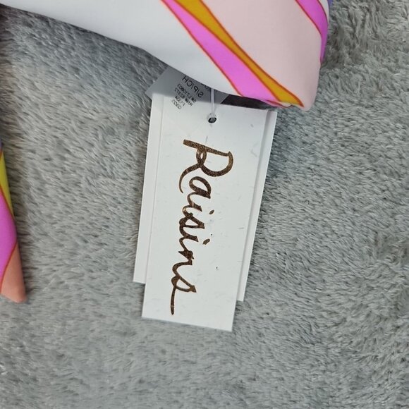 Raisins Jamaica Printed Knot-Front Bikini Top Juniors Size S Multicolor Abstract - Picture 4 of 7